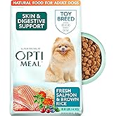 Optimeal Toy Breed Dry Dog Food – Small Kibble for Small Dogs, High Protein, Natural Ingredients, Skin & Digestive Support, Premium Nutrition – Salmon & Brown Rice, 8.8 lbs