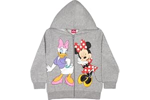 Disney Characters Minnie Mouse Daisy Duck Lilo & Stitch Girls Zip-Up Hoodie, Hooded Sweatshirt for Kids and Toddlers