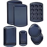 Wilton Non-Stick Diamond-Infused Navy Blue Baking Set, 7-Piece