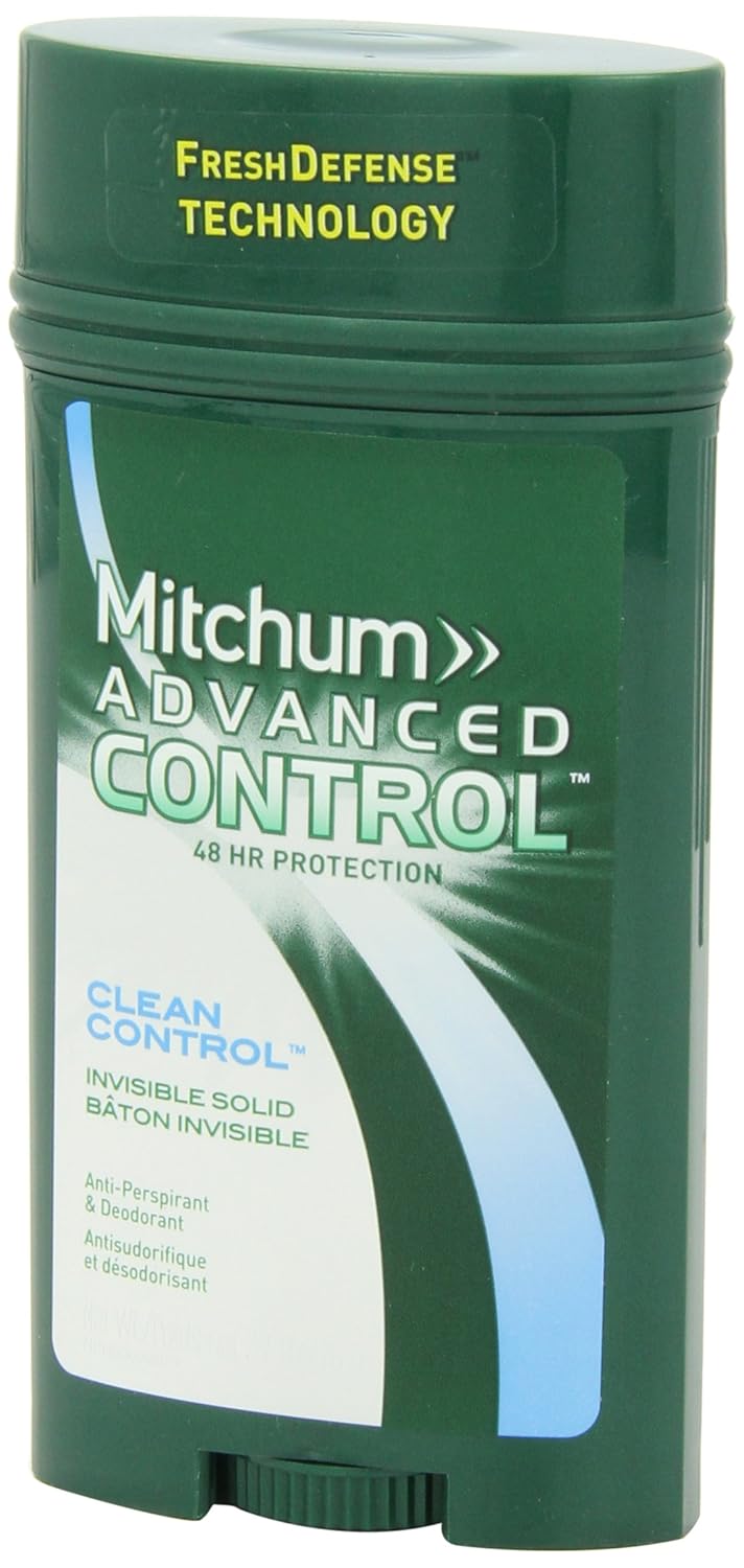 Mitchum Antiperspirant Deodorant Stick for Men, Triple Odor Defense Invisible Solid, 48 Hr Protection, Dermatologist Tested, Clean Control, 2.7 oz: Beauty