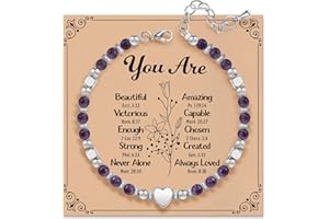 ZOKCC Inspirational Gifts Bracelets for Women Birthday: Healing Natural Stone Beaded Bracelets - Thinking of You Get Well Soon Christmas Day Gifts for Women Friends Sister Bestie Mom Daughter