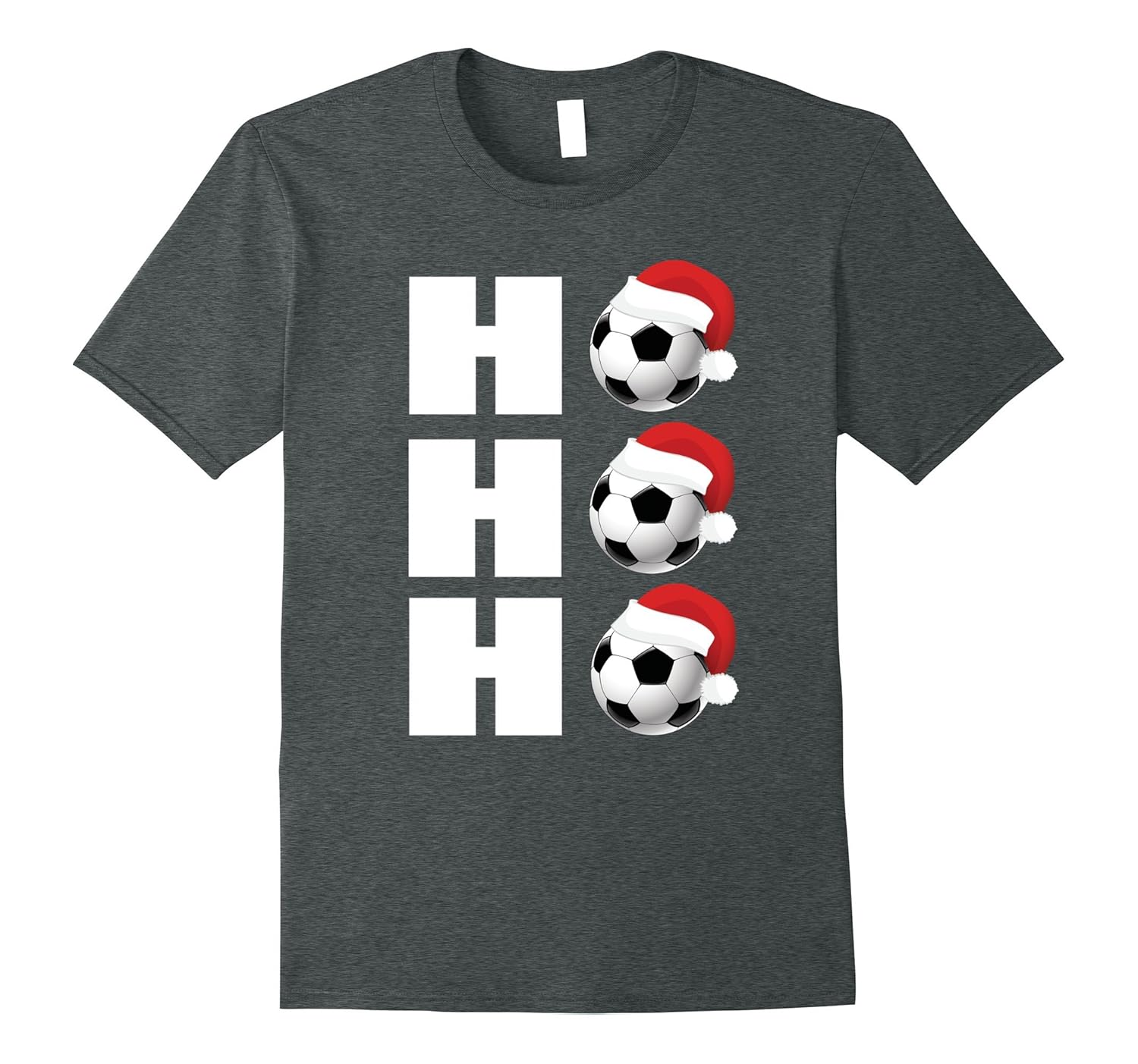 HO HO HO Santa Hat T-Shirt Funny Soccer Christmas Tee-Rose