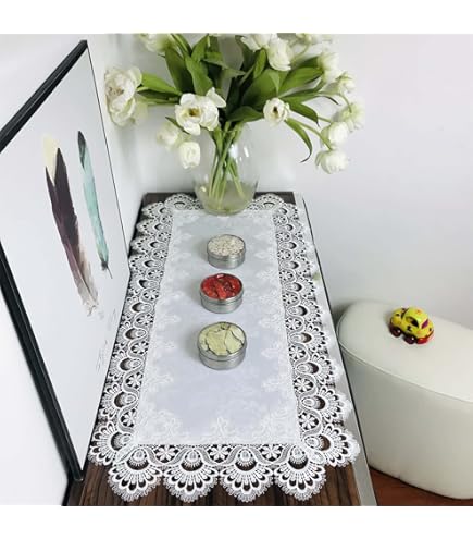 Amazon.com: Creative Linens Battenburg Lace Table Runner Dresser Scarf  16x70 Hand Embroidery 1PC Beige : Home & Kitchen