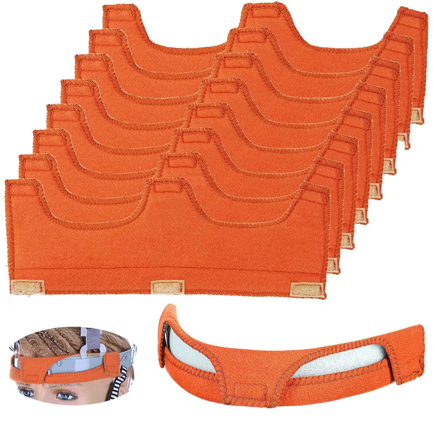 YCD 8 Pack Welding Helmet Sweatband, Air Cushion Sweatband (Orange)