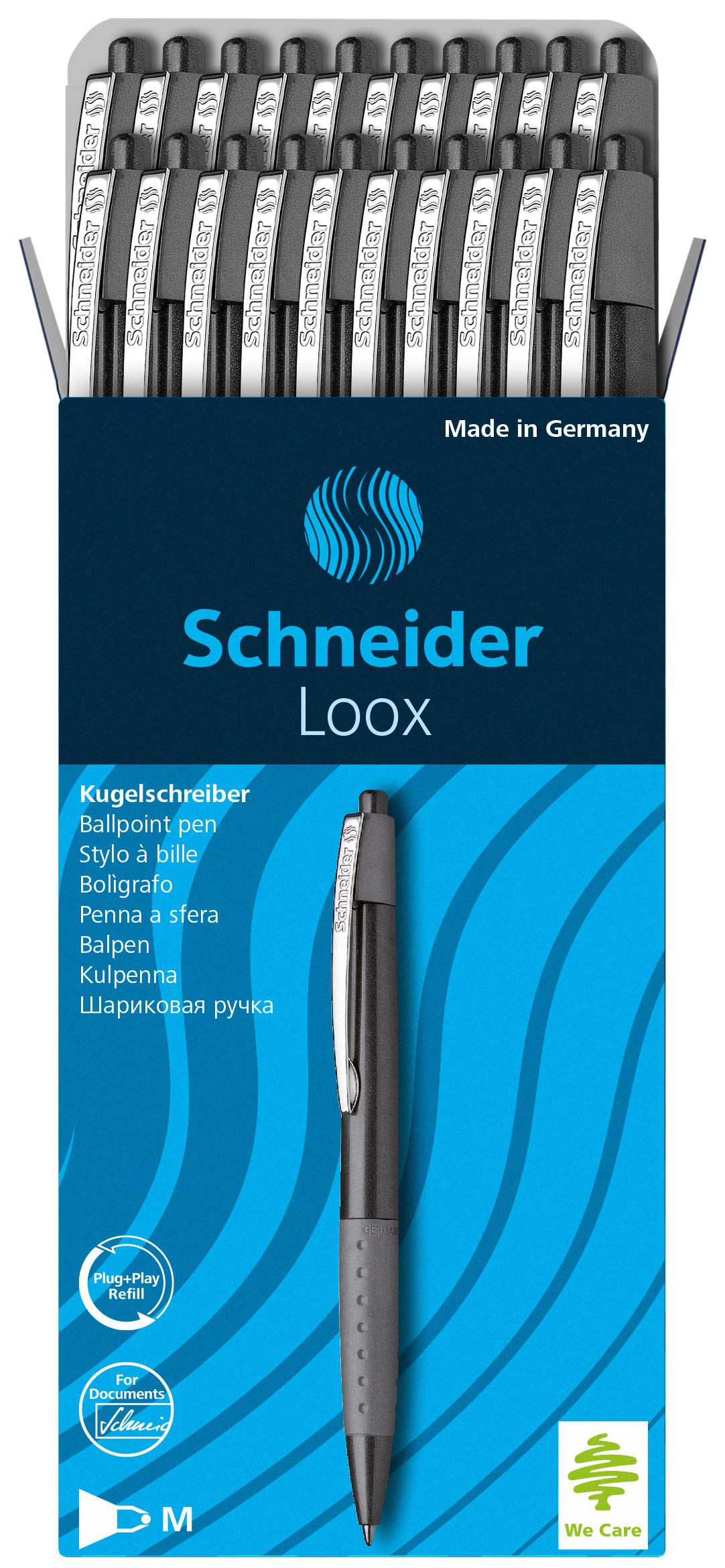 Schneider Loox 135501 Ballpoint Pens Black Pack of 20 with 775 Refill Black