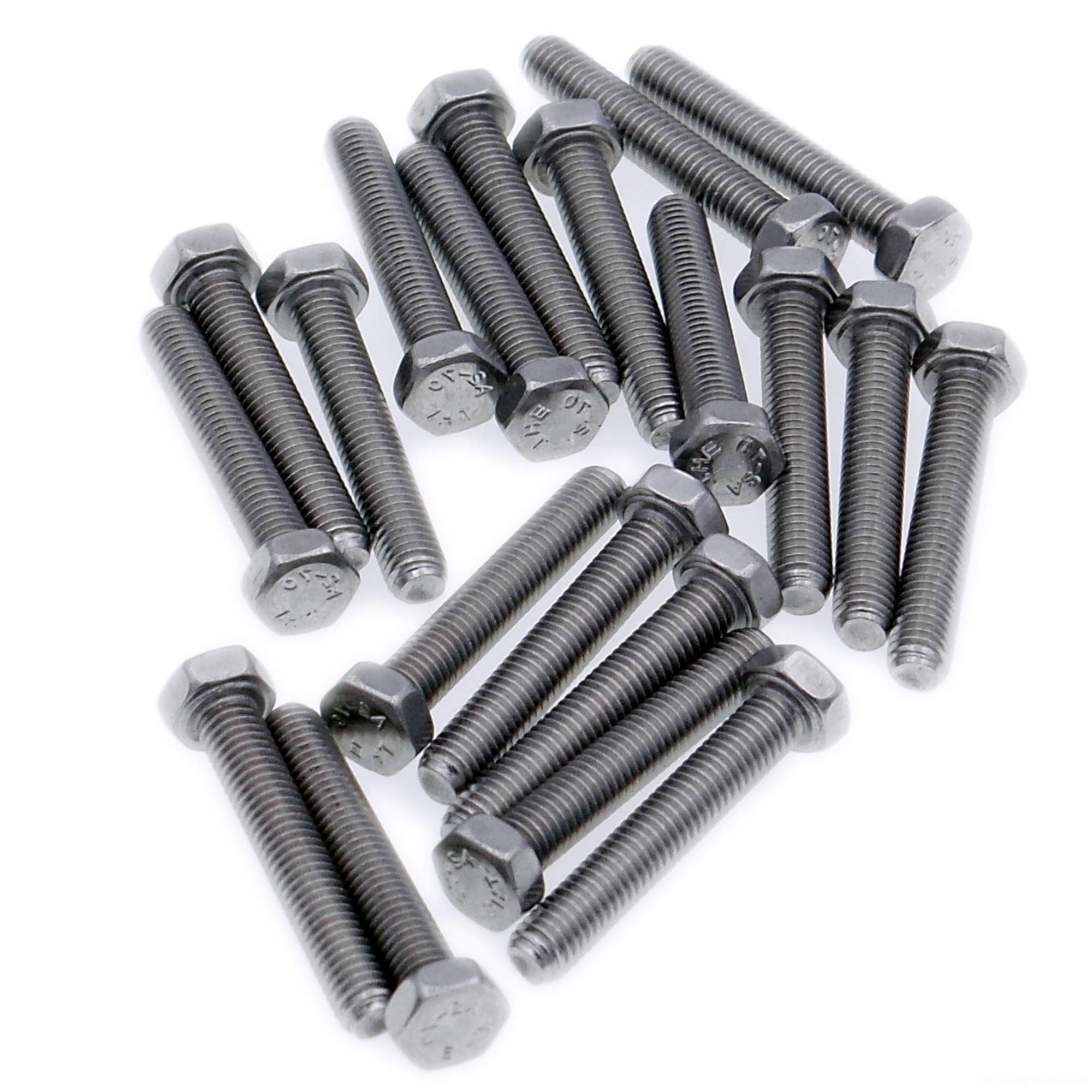 M5 (5mm x 12mm) Hex Bolt (Fully Threaded Setscrew) - Stainless Steel (A2) (Pack of 20)