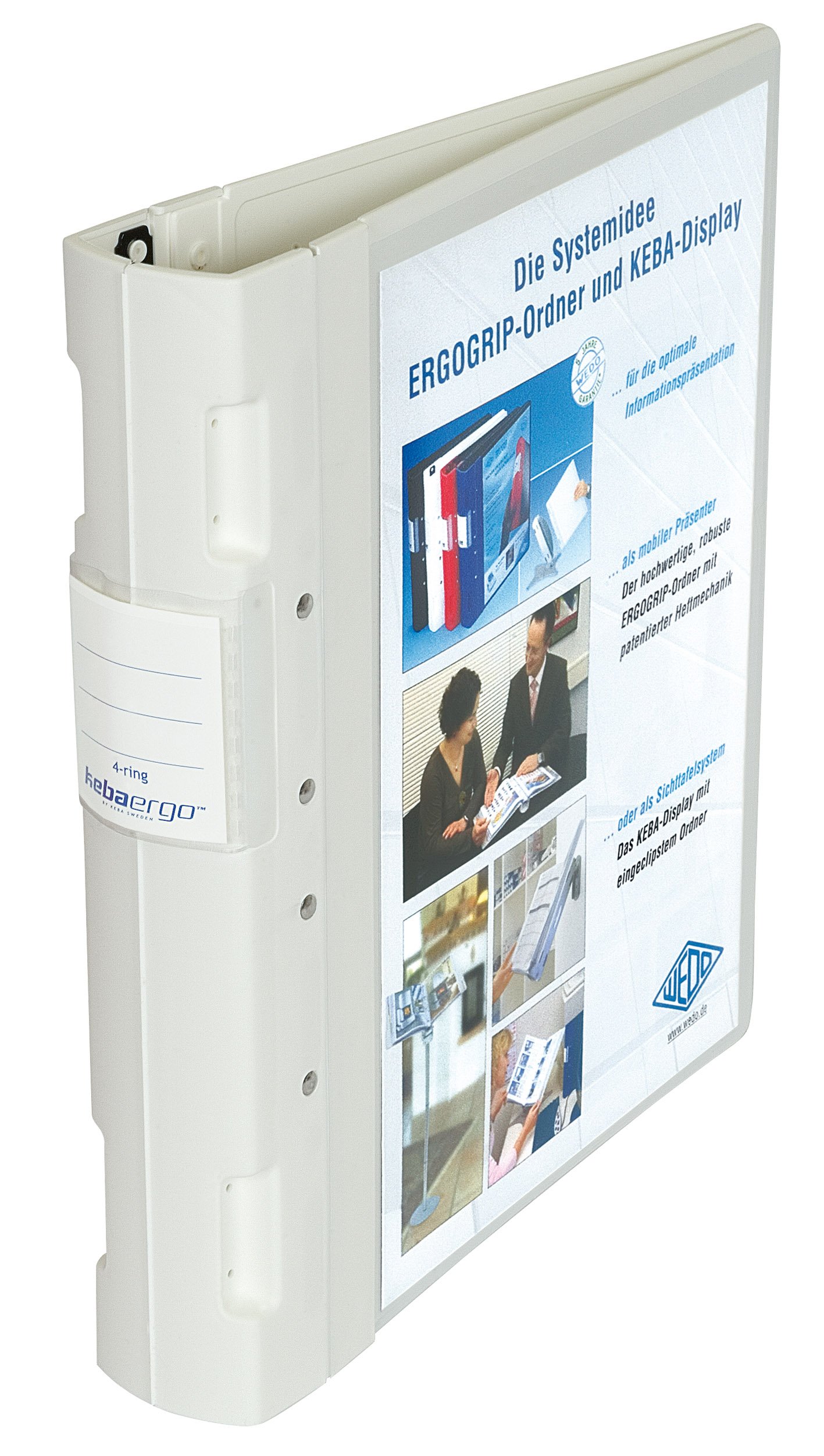 Wedo Ergogrip 5818000 Presentation Folder (A4, 4-Ring Mechanism, Plastic, 31.3 x 5.6 x 28.0 cm) White — image 1