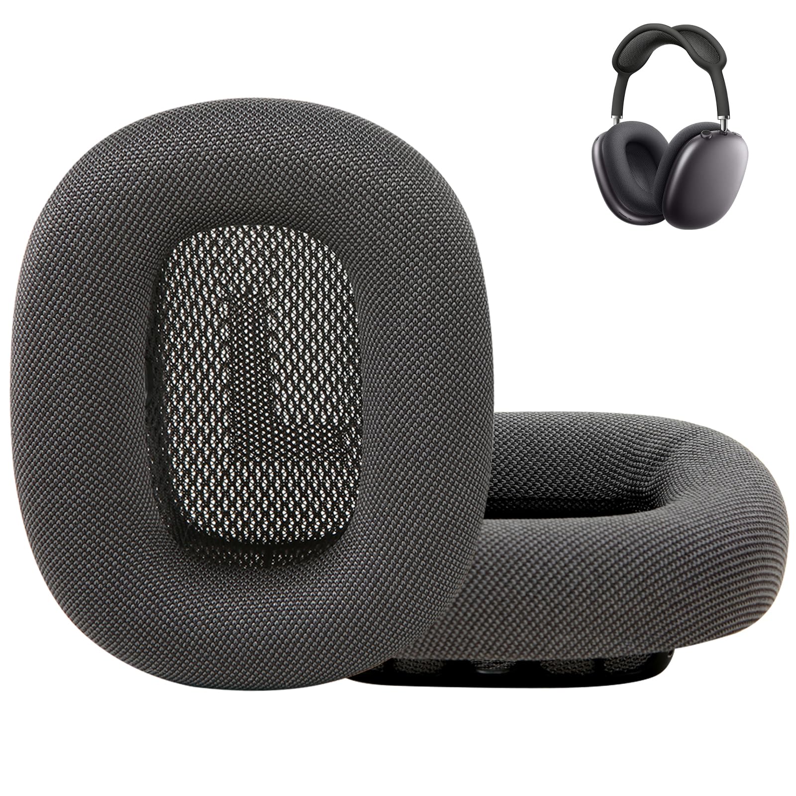 Photo 1 of Earrock Ear Cushions Replacement Fabric Earpads for AirPods Max Sweat Proof with Mesh Fabric and Magnet Black
