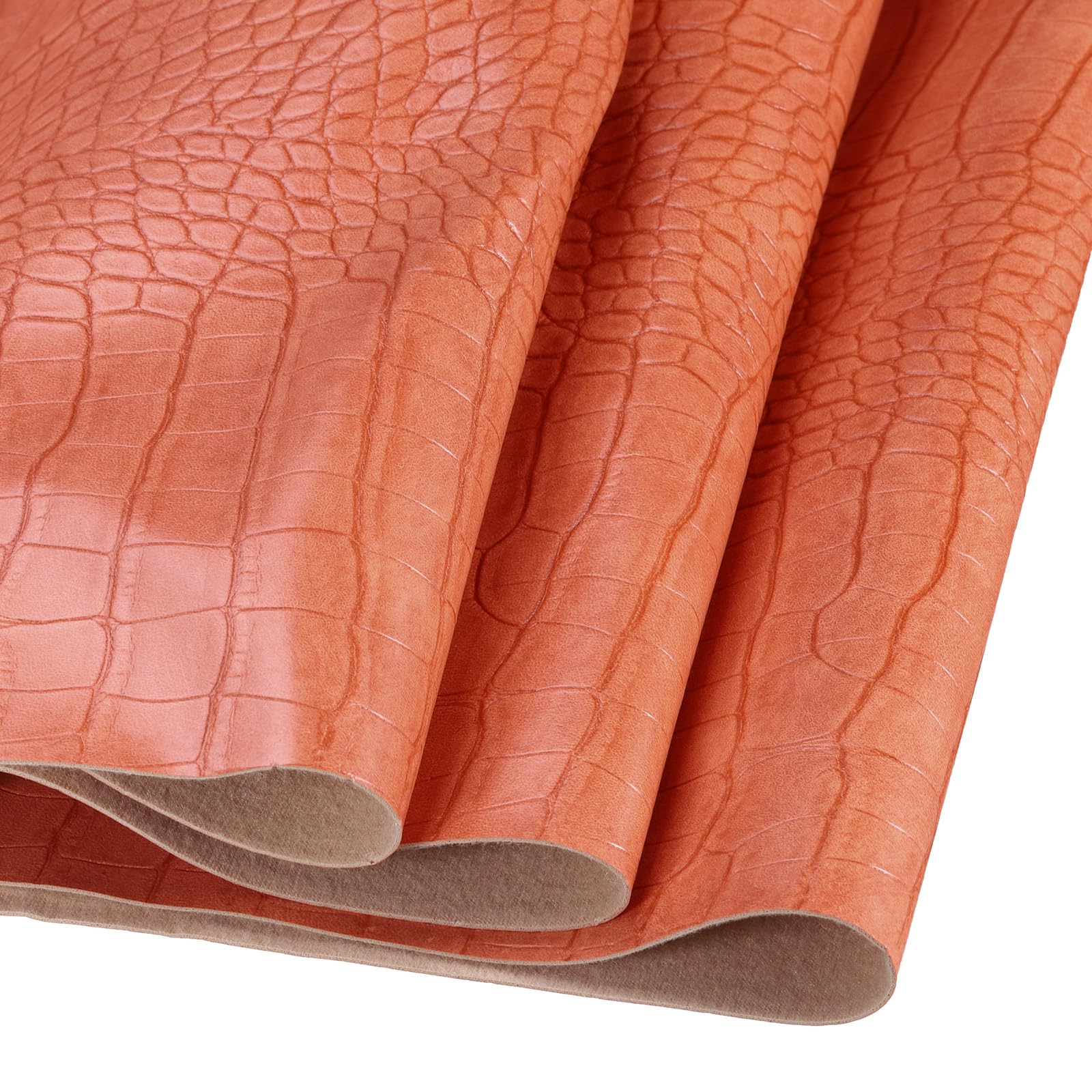 DMiotech Faux Leather Sheet 72 Inch x 54 Inch Alligator Brown Crocodile Pattern PU Leather Roll for Handmade DIY Craft Projects
