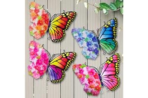dreamskip Metal Butterfly Wall Decor, 9.6" Outdoor Wall Decor Metal Yard Art, Flowers Wings Butterfly Outdoor Decor for Garden Patio Fence Outside Living Room Bedroom(4 Pack)