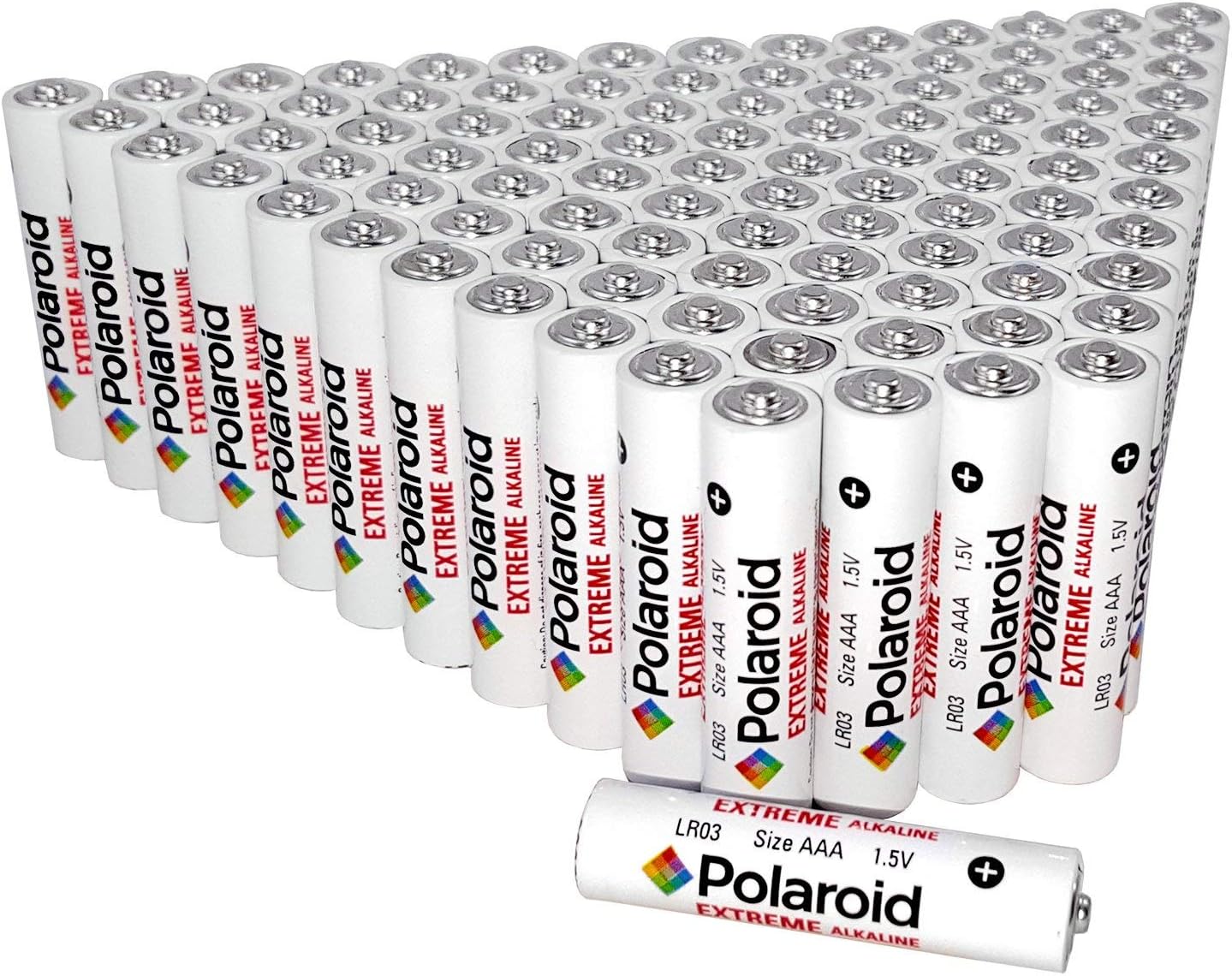 Polaroid Extreme AA Alkaline Batteries Wholesale Bulk Bundle Pack (100-Pack) Non Rechargeable: Health & Personal Care