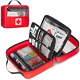 Marscamd Waterproof Empty First Aid Bag with a Detachable Panel, Small Medical Bag with Molle System, Red (Bag Only)