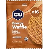 GU Energy Stroopwafel Salty's Caramel Sports Nutrition Waffle, Caffeine-Free, and Kosher dairy, On-the-Go Energy for Any Workout, 16 Count