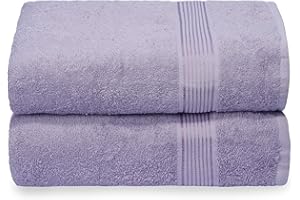 Belizzi Home Cotton 2 Pack Oversized Bath Towel Set 28x55 inches, Large Bath Towels, Ultra Absorbant Compact Quickdry & Lightweight Towel, Ideal for Gym Travel Camp Pool - Dark Purple