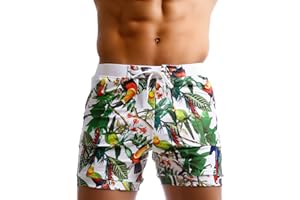 Taddlee Men Swimwear Swimsuits Flower Print Surf Board Boxer Shorts Trunks Long