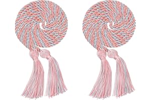 Erligo 2Pcs/ 6Pcs Graduation Multi Color Braided Honor Cords with Tassel for High School Bachelor Master Doctor 68" Long (2, Sky Blue Pink)