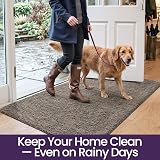 DEXI Dirt Trapper Door Mat Indoor 50x80 cm Non-Slip Machine Washable Brown-Blue view 3
