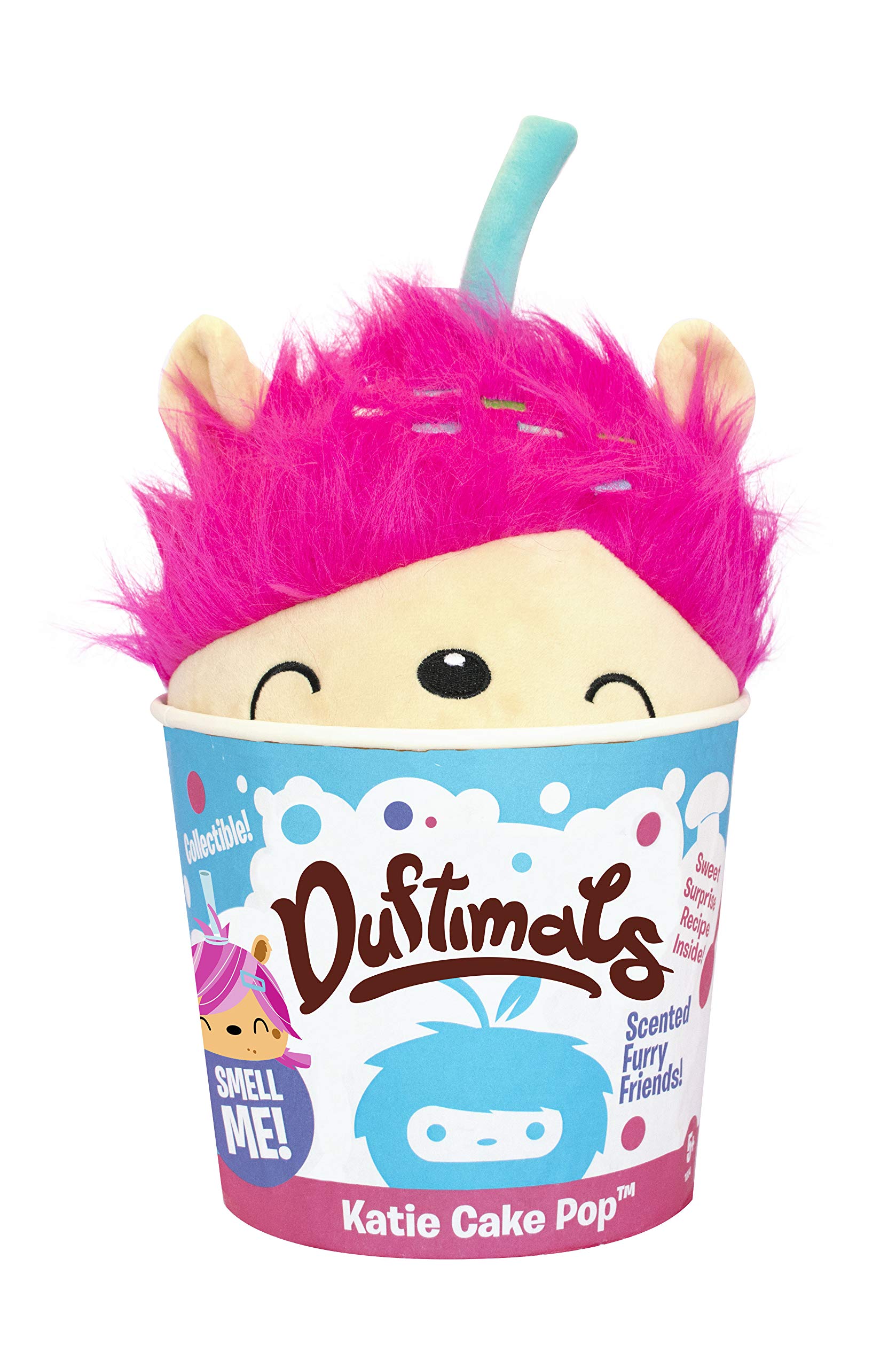 Joy Toy Duftimals Katie Cake Pop Plusch with Scent, 20 cm, White/Pink, 271 g