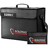 ROLOWAY Large Fireproof Bag 5200℉ Heat Insulated (17 x 12 x 5.8 inches), Fireproof Document Bag for Cash Safe and Document Safe