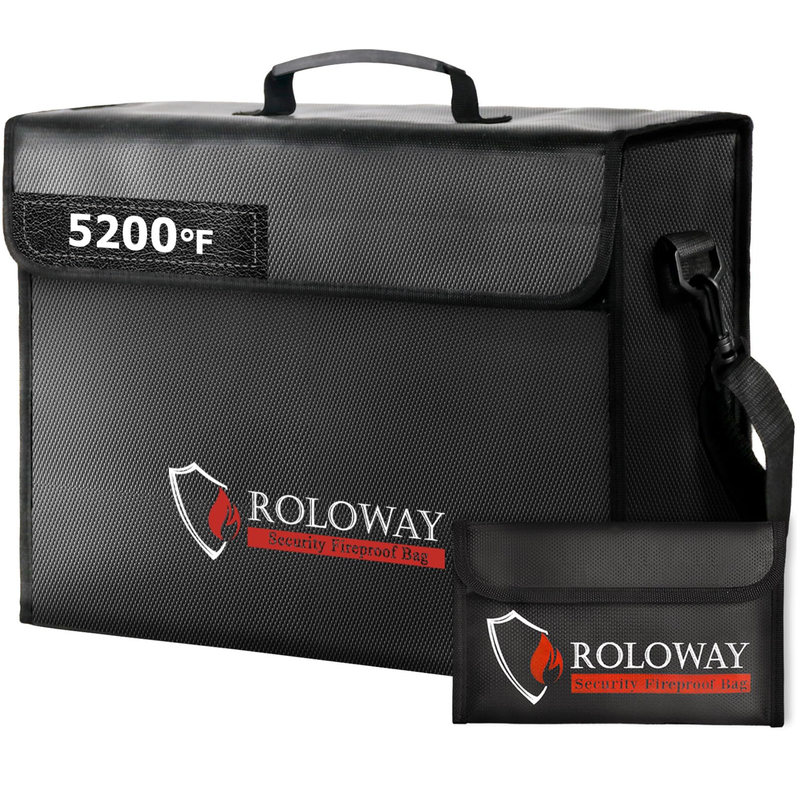 Photo 1 of ROLOWAY Large Fireproof Bag 5200? Heat Insulated (17 x 12 x 5.8 inches), Fireproof Document Bag for Cash Safe and Document Safe