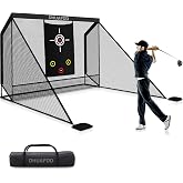 DHUAFDD Golf Hitting Net with Side Barriers 10 X 7.5FT 5-Ply Reinforced Net | Golf Nets for Backyard Driving Real Golf Balls, Auto-Ball Return, Ideal for Home Garage Swing Practice Indoor Outdoor Use