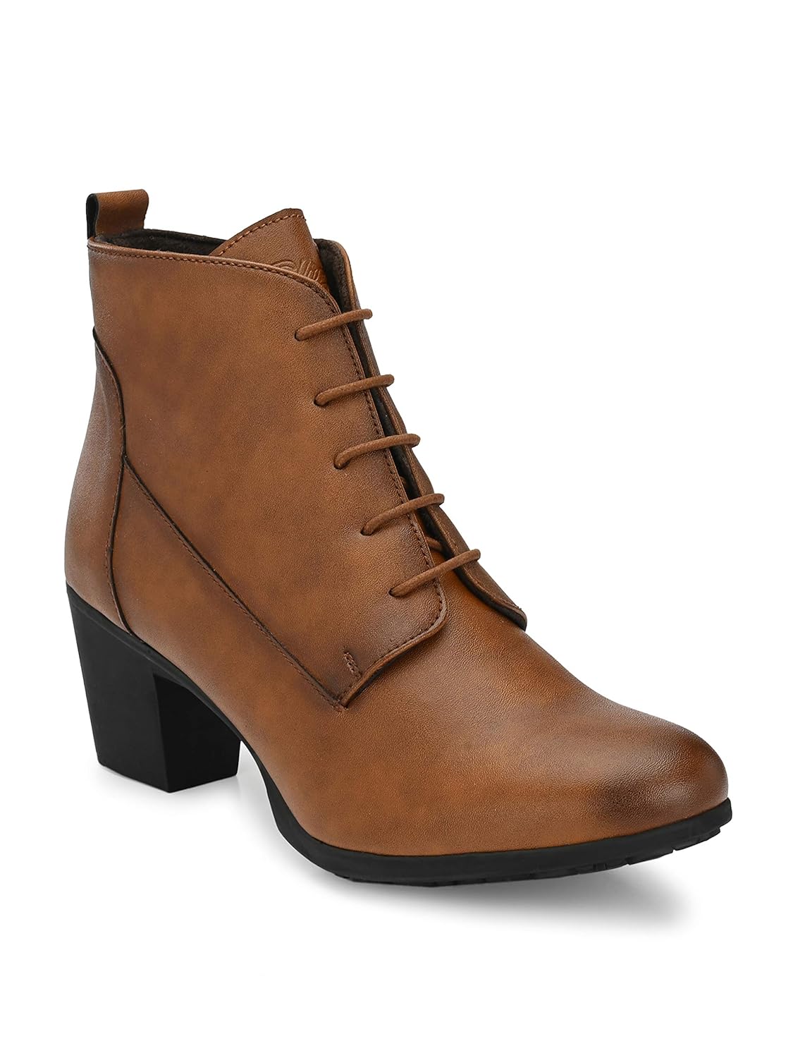 tan mid heel ankle boots