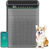 MERONTE Air Purifiers for Home Large Room Up to 1690 ft² with PM 2.5 Air Quality Monitor, Wi-Fi and Alexa compatible, HEPA Fi