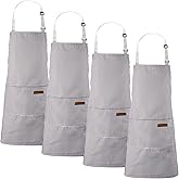 Handepo 4 Pcs Kitchen Cooking Aprons with Pockets Adjustable Waterproof Baking Apron for Women Men Chef BBQ Valentine's Day