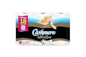 Cashmere UltraLuxe Luxuriously Soft & Thick Toilet Paper, 6 Triple Rolls = 18 Single Rolls