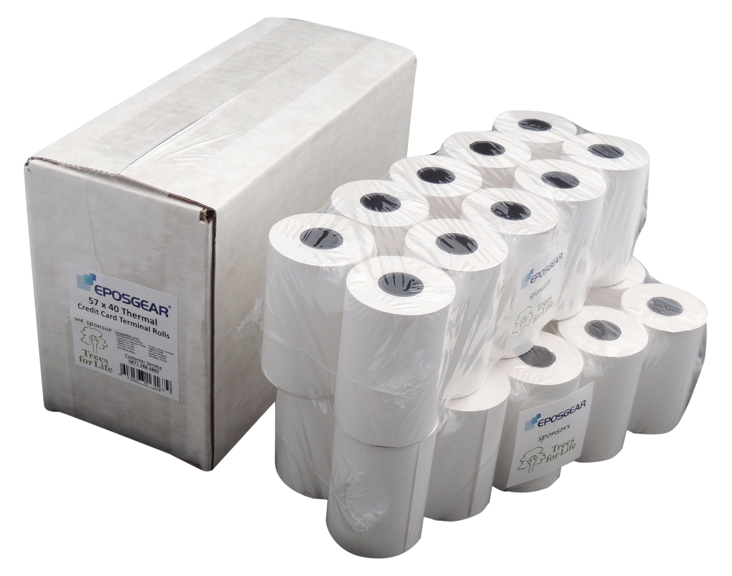 EPOSGEAR 0702334135815 iCT250 Cash Register/POS Paper Rolls (Pack of 20 Rolls) - white