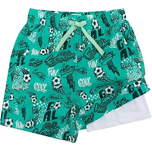 ESTAMICO Boys Swim Trunks with Compression Liner