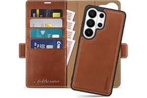 SHIELDON 2-in-1 Case Wallet for Galaxy S26 Ultra 6.9" 2026, Genuine Leather, Detachable, Magnetic, RFID Blocking Card Slot, K
