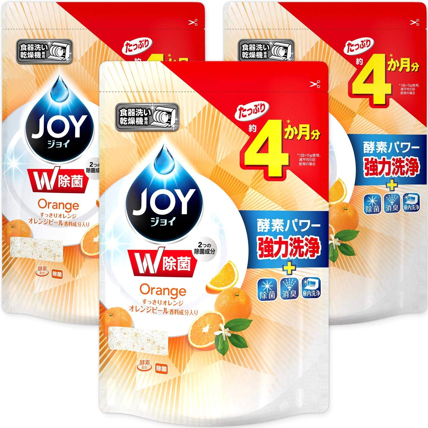 Amazon まとめ買い ジョイ 食洗機用洗剤 オレンジピール成分入り 詰め替え 490g 3個 ジョイ ドラッグストア