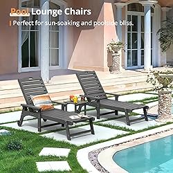 LUE BONA HDPS Chaise Lounge Chairs Set with