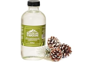 Mountain Pine 100% Pure Gum Spirits of Turpentine - Pure Turpentine Oil Paint Thinner Extracted from Raw Pine Gum - Locally Harvested & Bottled - Made in The USA - Pure Pine Gum Turpentine - 8 Ounces