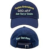 Custom Hat with Embroidery - Personalized Caps & Beanies for Adults & Kids - Add Text or Logo - Front & Back Custom Stitching