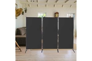 ZLINKE 102x71'', 3 Panel Room Divider, Folding Privacy Screen for Home, Dorm, Office, Partition Room Dividers Separators, Freestanding Room Divider Screen Fabric Panel (Grey, 3 Panel)