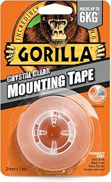 Gorilla Double Sided Mounting Tape Clear 1.5m Pack of 1