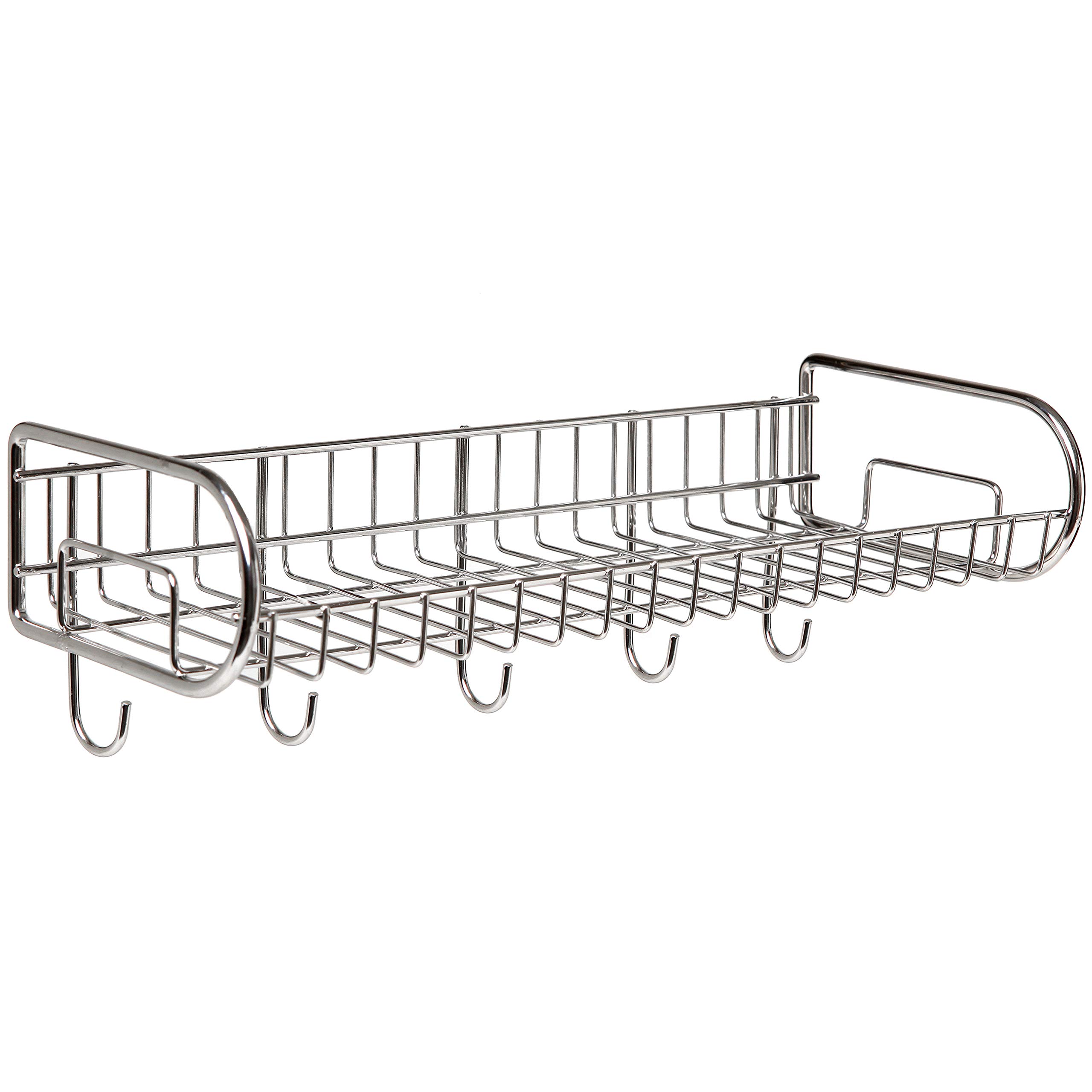 MyGift Stainless Steel Wall Mounted Storage Shelf Utility Rack Hanging