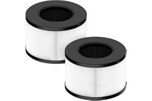 ISINLIVE BS-03 True HEPA Replacement Filter for PARTU and Slevoo BS-03 HEPA Air Purifier Part U & Part X, 3-in-1 Filtration System, 2 Pack