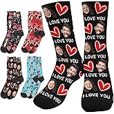 Jaydouble Personalized Face Socks Custom Crew Sock with Photo Name Funny Gifts for Men Women Birthday Valentines Day