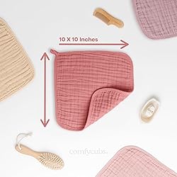 Comfy Cubs Muslin Baby Washcloths 6 Pack - Soft