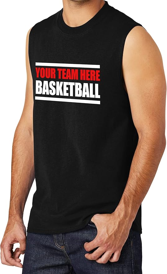 Custom Basketball Warm-Up Sleevless T-Shirt (Unisex, Youth/Adult) - Add Your Team Name | Amazon.com