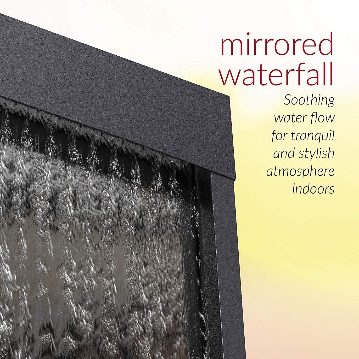 Alpine Corporation MLT102 Mirror Waterfall Fountain with Stones and Light, 72 Inch Tall, Silver: Garden & Outdoor