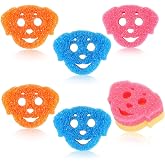 FillTouch 6 Pcs Dog Sponge Scrub Sponge Dish for Daddy Dog Bowl Cleaning | Dual Sided Scrub Sponge, Cute Temperature Color Sensitive, Non Scratch Household Multi Use Scrubber for Kitchen, 3 Colors