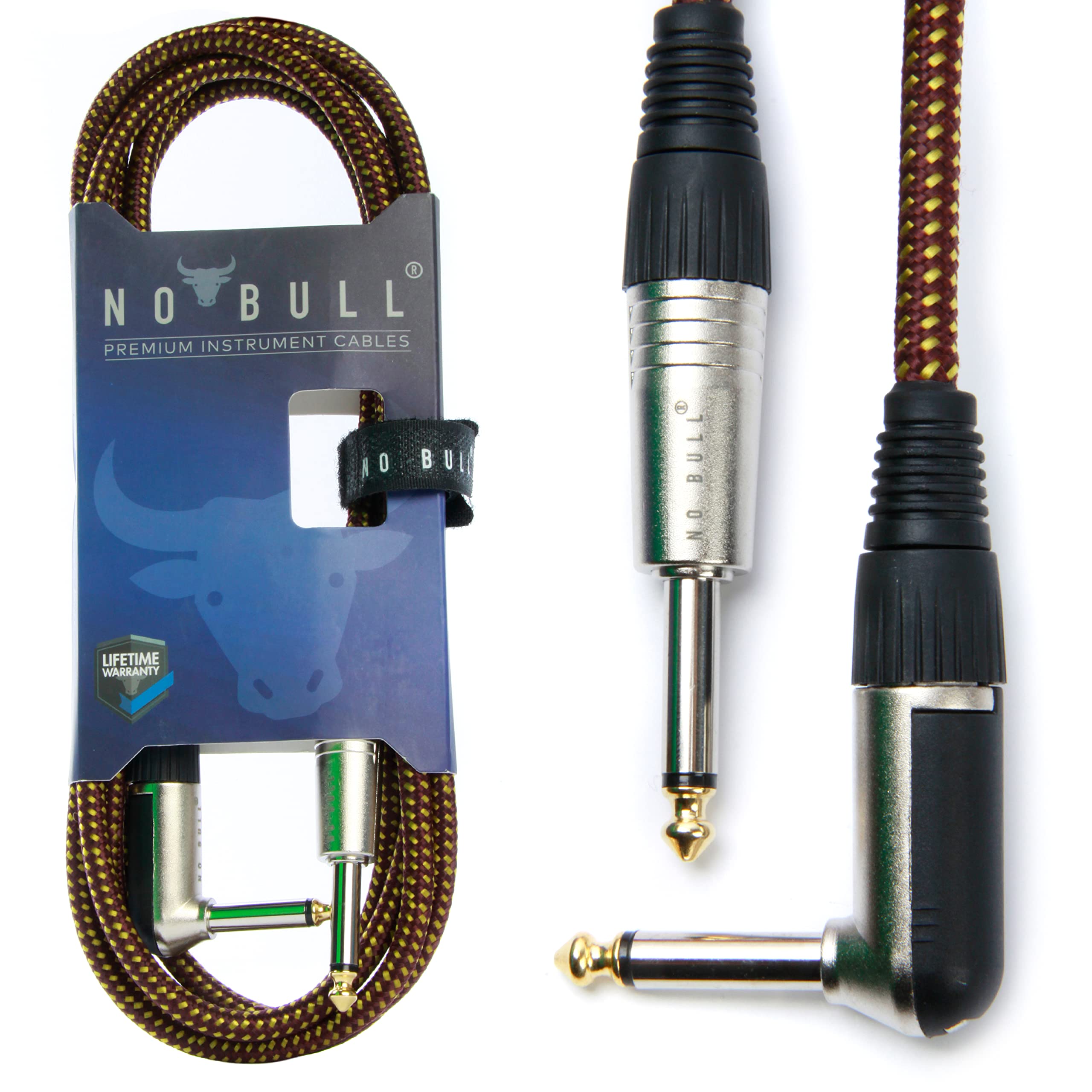 Nordell Premium Braided Guitar Cable: 3m / 10ft Mono 1/4 inch Jack Lead for Bass, Electric, Keyboard, Amp etc.
