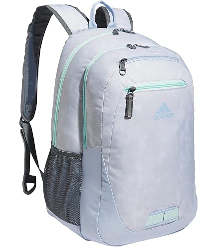 adidas Foundation Backpack, Stone Wash White/Blue Dawn/Semi Flash Aqua Blue, OSFA