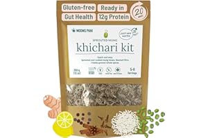 KHICHARI Indian Risotto SPROUTED mung spiced with ginger turmeric Par-boiled Basmati Rice Vegan and Gluten free 100% Natural 