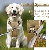 HEELE Dog Harness Small Medium No Pull Padded Reflective Vest with Handle Brown view 4