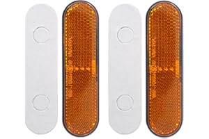 BAR Stick-on Rectangular Reflectors - Safety Spoke Reflective Quick Mount Accessories Adhesive Reflector for Pick Up Trucks, Utility Trucks, Parade Floats, Horse Trailers (Amber-3.85x1.04x0.35 inch,2Pcs)